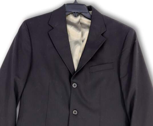 NWT Mens Black Notch Lapel Single Breasted Three Button Blazer Size 42L image number 3
