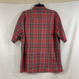 Men's Red Plaid Tommy Hilfiger Short Sleeve Button-Up, Sz. L alternative image