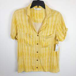 Sonoma Women Yellow Button Up Shirt M NWT