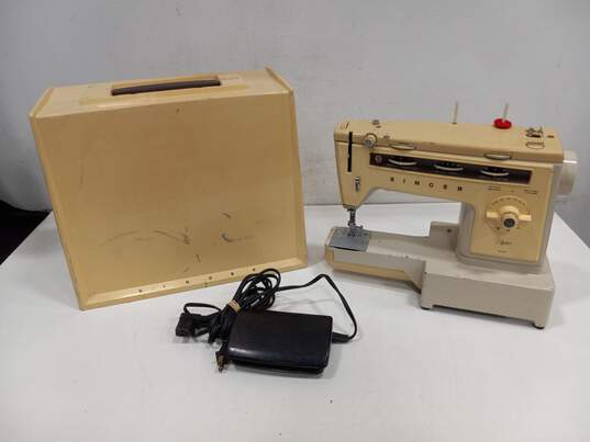Vintage Singer Stylist 534 Sewing Machine with Case image number 1