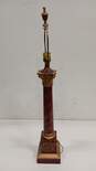 Vintage Red/Bronze Pillar Table Lamp image number 1