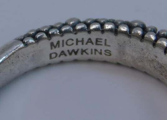 Michael Dawkins Designer 925 Sterling Silver Pebble Beaded Band Ring 4.7g image number 4