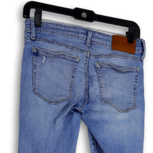 Womens Blue Distressed Medium Wash Pockets Denim Skinny Leg Jeans Size 2X26 image number 4