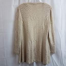 St. John By Marie Gray Gold/Beige Wavy Textures Knit Cardigan Size 14 alternative image