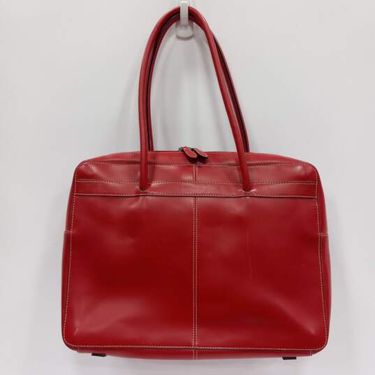Lodis Red Leather Laptop Briefcase image number 3