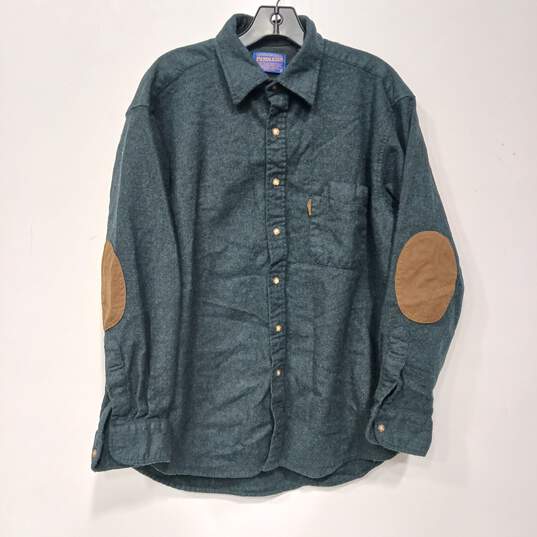 Pendleton Green Button Up Shirt Mens Sz L image number 1