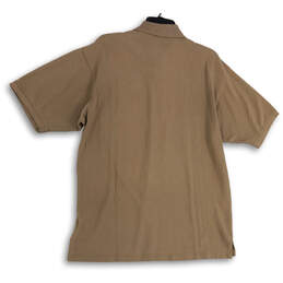 Mens Brown Short Sleeve Spread Regular Fit Collar Polo Shirt Size Medium alternative image