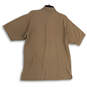 Mens Brown Short Sleeve Spread Regular Fit Collar Polo Shirt Size Medium image number 2