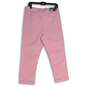NWT Mario Serrani Womens Pink White Striped Stretch Pull-On Capri Pants Size L image number 2