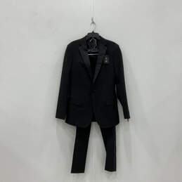 NWT Mens Black One Button Blazer And Pant Two Piece Suit Set Size 40 L