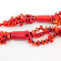 Artisan Dyed Coral & Onyx Beaded Multi Strand Necklace image number 3