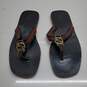 AUTHENTICATED MEN'S GUCCI 'KIKA' GG BUCKLE THONG SANDALS SIZE 7.5? (10in x 4.5in) image number 1