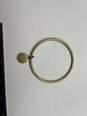 Womens Gold Round Shape Bangle Bracelet With Authentic Heart Charm image number 3