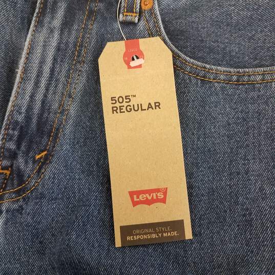 Levi's 505 Men's Blue Regular Fit Straight Jeans Size 30x32 image number 3