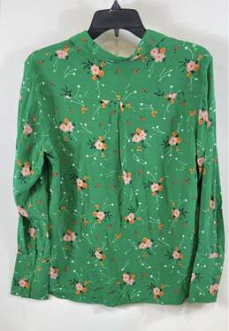 Los Angeles & Other Stories Women Green Floral Blouse Sz 6 alternative image