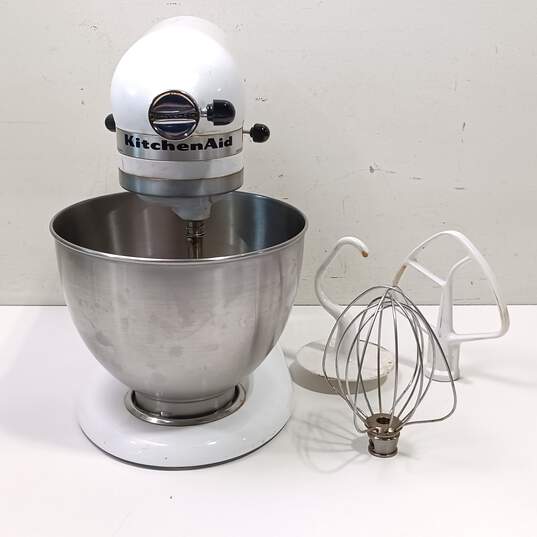 White Kitchen Aid Classic Mixer W/Accessories image number 1