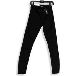 NWT Express Womens Black Denim Dark Wash 5-Pocket Design Skinny Jeans Size 4R