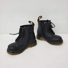 Dr. Martens Kids Pascal Lace-Up & Zipper Black Leather Ankle Boots  Size 7 alternative image