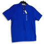 NWT Mens Blue Spread Collar Short Sleeve Polo Shirt Size X-Large image number 3