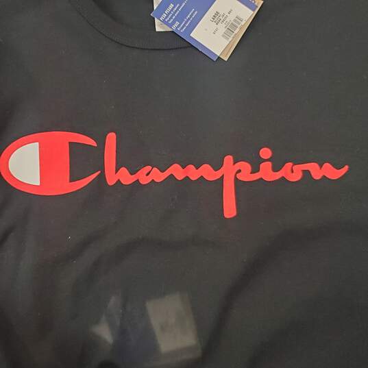 Champion Men Black Graphic Long SLeeve L NWT image number 5