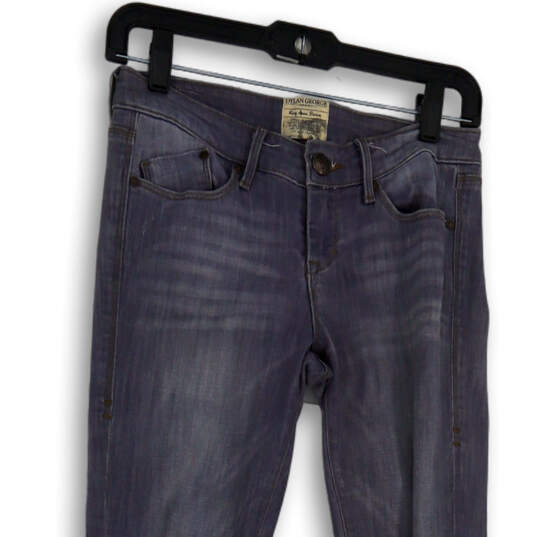 Womens Gray Denim Medium Wash Pockets Regular-Fit Skinny Leg Jeans Size 25 image number 3
