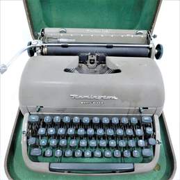 Vintage 1950s Remington Quiet-Riter Portable Typewriter w/ Green Keys & Case alternative image