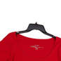 Womens Red Cotton Scoop Neck Long Sleeve Pullover Sleep T-Shirt Size 22/24 image number 3