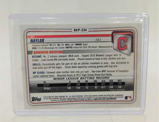 2020 Bo Naylor Bowman Chrome Mojo Refractor Rookie Cleveland Guardians image number 2