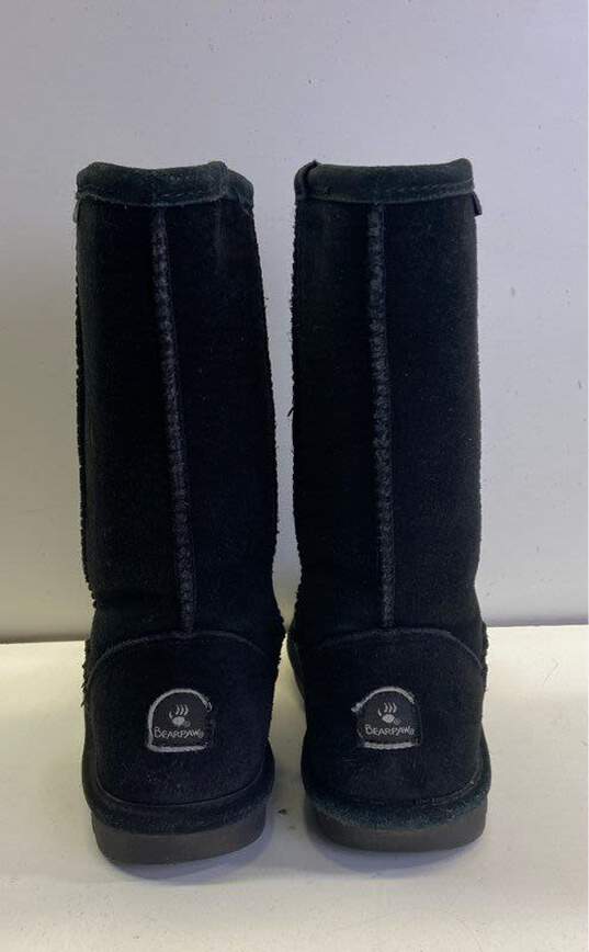 Bearpaw Black Suede Shearling Style Boots Women's Size 4 image number 4