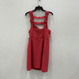 Womens Red Sleeveless Square Neck Back Zip Classic Mini Dress Size 12 alternative image