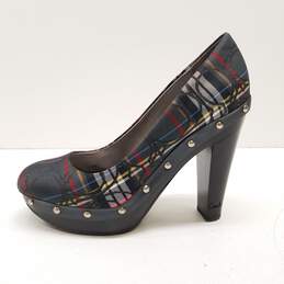 COACH Carli Plaid Signature Pump Clog Heels Shoes Size 5 B alternative image