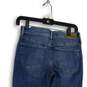 NWT Express Womens Blue Denim Medium Wash Ankle Slit Skinny Jeans Size 4P image number 4