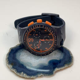 Designer Swatch Swiss Black Round Dial Chronograph Analog Wristwatch