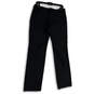 Womens Black Flat Front Slash Pocket Straight Leg Golf Chino Pants Size 8 image number 2
