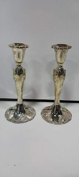 Vintage Pair of Godinger Silver Plated Candle Sticks alternative image