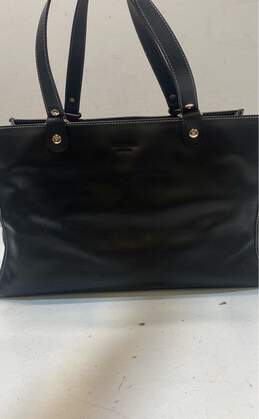 Kate Spade Black Leather Shoulder Zip Tote Bag