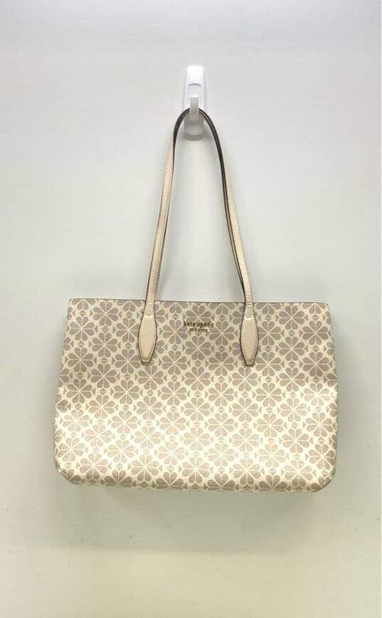 Kate Spade Flower Coated Canvas All Day Tote Cream image number 1