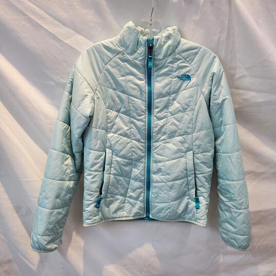 The North Face Full Zip Light Blue Puffer Jacket Women's Size XS image number 1