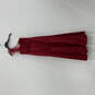 Womens Red Pleated One Shoulder Sequin Back Zip Long Maxi Dress Size 2 image number 2