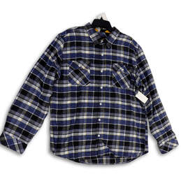 NWT Mens Multicolor Plaid Spread Collar Flap Pocket Button-Up Shirt Sz 2XL