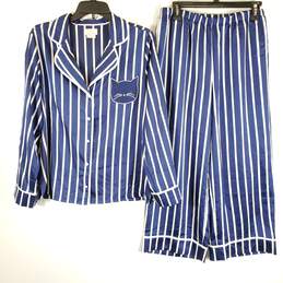 Kate Spade Women Blue Striped Pajamas 2 Pc Set Sz 1