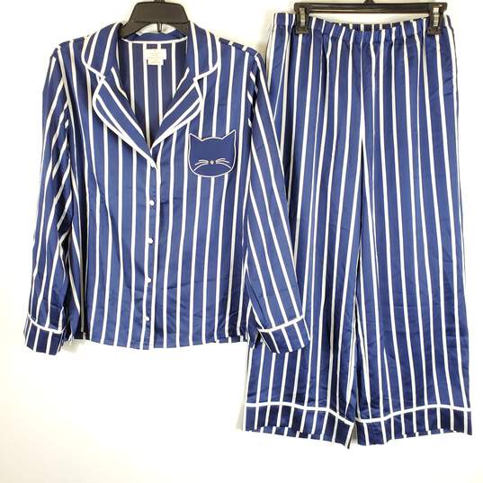 Kate Spade Women Blue Striped Pajamas 2 Pc Set Sz 1 image number 1
