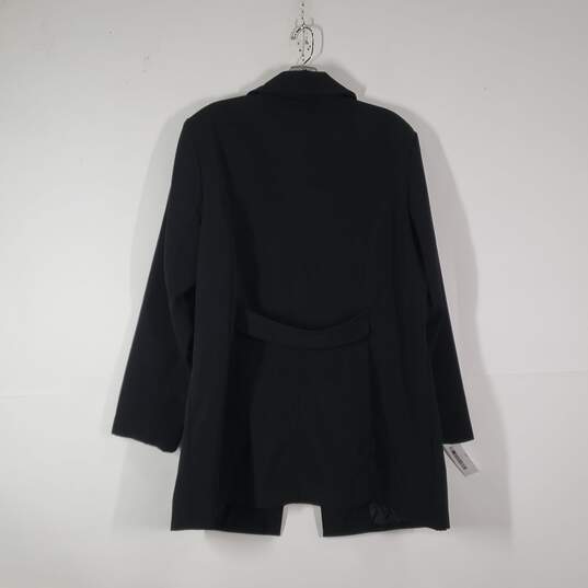 Womens Long Sleeve Pockets Snap Front Collared Trench Coat Size XL image number 2