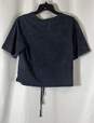NWT AllSaints Womens Black Cotton Gigi Acid Washed Ruched Cropped Tee Size 10 image number 2