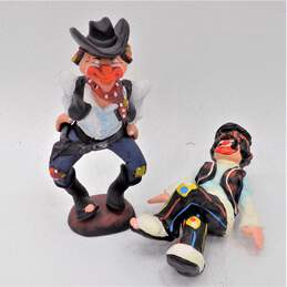 1977 Enesco Annette Little Cowboy Circus Clown Pottery Figurines