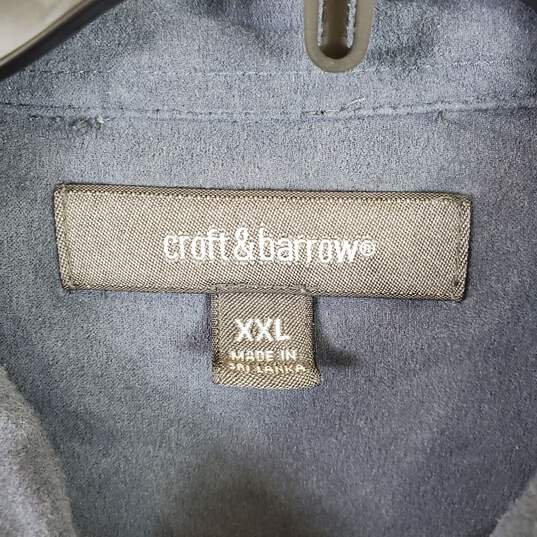 Croft & Barrow Men Blue Suede Button Up Shirt XXL image number 3