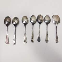 Thomas Turner Silver Plate Spoons W/ Case Set of 7 alternative image
