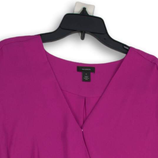 NWT Halogen Womens Purple Sleeveless Surplice Neck Pullover Blouse Top Size M image number 3