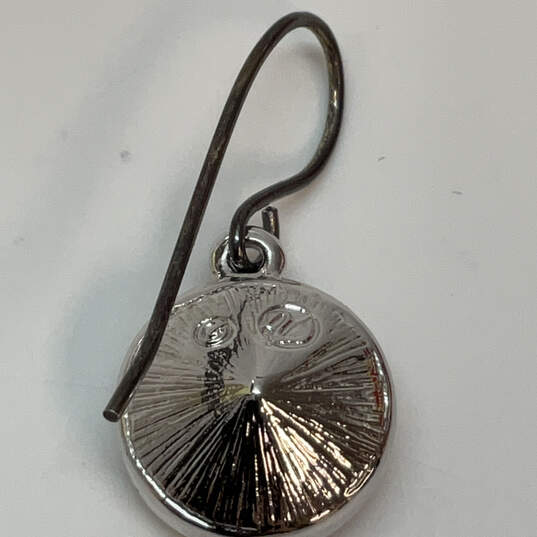 Designer Swarovski Silver-Tone Clear Crystal Cut Stone Dangle Earrings image number 4