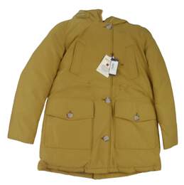 NWT Womens Yellow Long Sleeve Hooded Arctic Parka Jacket Size X-Large